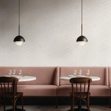 56335 Ogee Curved Wave curves lines ivory off white cream textured modern wallpaper 3D
