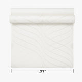 56335 Ogee Curved Wave curves lines ivory off white cream textured modern wallpaper 3D
