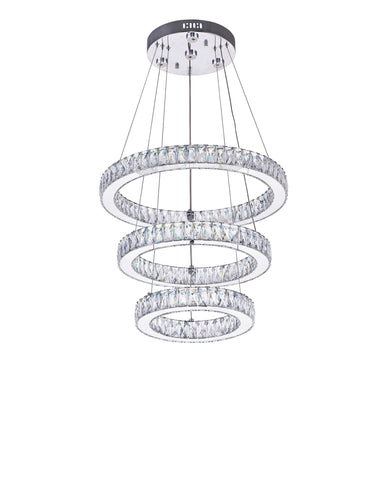 5635P20ST-3R (Clear) Florence LED Chandelier With Chrome Finish