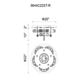 5644C22ST-R Cascata LED Flush Mount With Chrome Finish