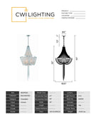 5653P20C Enchanted 6 Light Down Chandelier With Chrome Finish