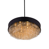 5687P24-16-101 Medina 10 Light Drum Shade Chandelier With Black Finish