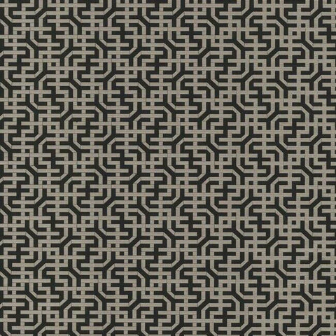 5801 Dynastic Lattice Black Glint Wallpaper 