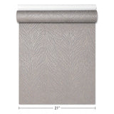 58429 Abstract feather leaf lines Faux fabric Textured taupe gold metallic wallpaper