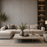58429 Abstract feather leaf lines Faux fabric Textured taupe gold metallic wallpaper