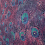 58506 Peacock feather mural blue teal turquoise purple faux fabric textured wallpaper
