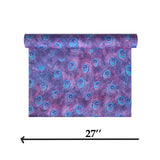 58506 Peacock feather mural blue teal turquoise purple faux fabric textured wallpaper
