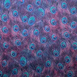 58506 Peacock feather mural blue teal turquoise purple faux fabric textured wallpaper
