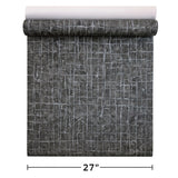58810 Abstract square Lines grid charcoal dark gray silver metallic textured wallpaper
