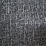 58810 Abstract square Lines grid charcoal dark gray silver metallic textured wallpaper

