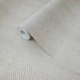 58840 Embossed grayish off white cream faux python scale snake skin textured wallpaper