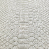 58840 Embossed grayish off white cream faux python scale snake skin textured wallpaper