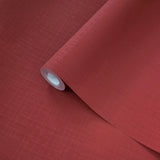 58864 Modern Maroon Red Faux fabric lines textured plain contemporary vinyl wallpaper
