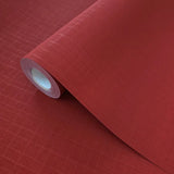 58864 Modern Maroon Red Faux fabric lines textured plain contemporary vinyl wallpaper
