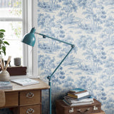 6142 Countryside Morning Blue and White Wallpaper