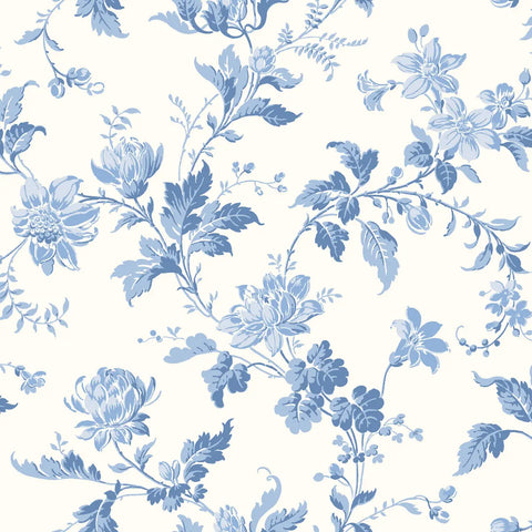 6146 Blomslinga Blue and White Wallpaper
