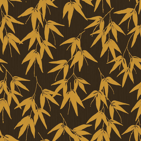6469 Bamboo Garden Brown And Gold Wallpaper