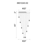 6601C24C(H 47) Rain Drop 9 Light Flush Mount With Chrome Finish