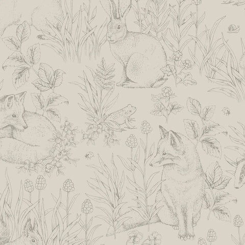 6922 Forest Friends Stone Wallpaper