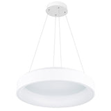 7103P24-1-104 Arenal LED Drum Shade Pendant With White Finish