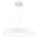 7103P24-1-104 Arenal LED Drum Shade Pendant With White Finish