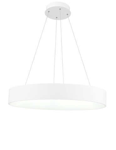 7103P24-1-104 Arenal LED Drum Shade Pendant With White Finish