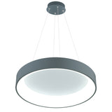 7103P24-1-167 Arenal LED Drum Shade Pendant With Gray & White Finish