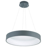 7103P24-1-167 Arenal LED Drum Shade Pendant With Gray & White Finish