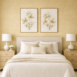 7330 Beige gold metallic foil faux textile distressed fabric light textured wallpaper