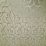7458, RZ3300 Victorian Damask leaves champagne beige bronze Glassbeads textured Wallpaper 3D