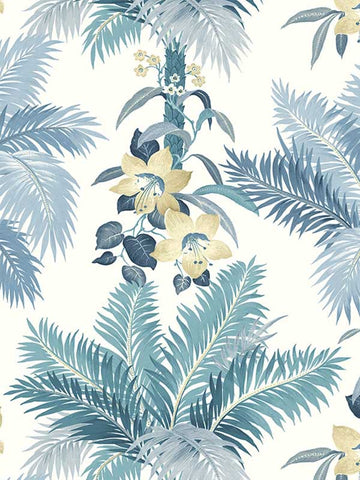 GL21502 Grasslands Tropical flowers blue Wallpaper