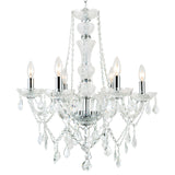 8023P24C-6 Princeton 6 Light Down Chandelier With Chrome Finish