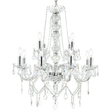 8023P30C Princeton 12 Light Down Chandelier With Chrome Finish