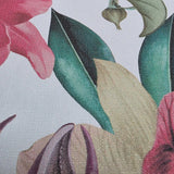 81686 Botanic tropical flower blossom bird white green faux fabric textured wallpaper