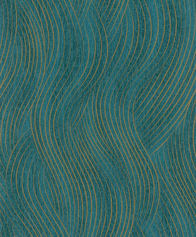 82477 Novamur Mona Graphically Gold Green Wallpaper