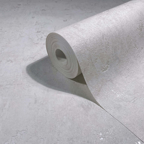 82499 Naomi Modern Plain Plaster Look White Wallpaper 