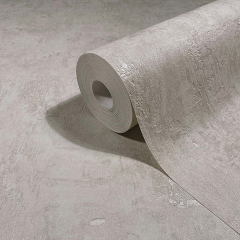 82500 Naomi Plain Plaster Look Gray Wallpaper 