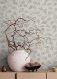 82502 Naomi Nature Floral Beige Gray Wallpaper