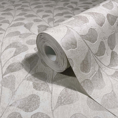 82502 Naomi Nature Floral Beige Gray Wallpaper