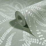 82505 Oriana Floral Green Wallpaper