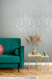 82509 Oriana Floral Blue Grey Wallpaper