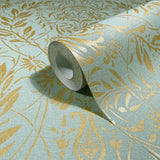 82510 Oriana Floral Green Wallpaper 