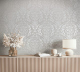 82512 Oriana Floral Beige Grey Wallpaper