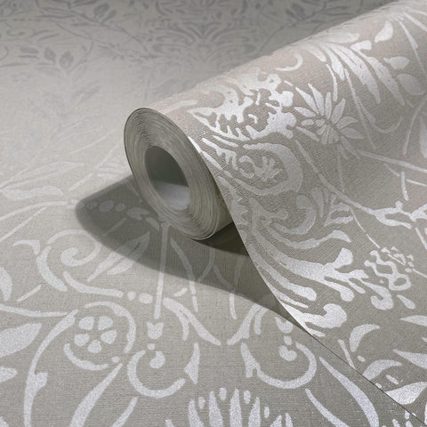 82512 Oriana Floral Beige Grey Wallpaper