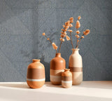 82548 Naomi Geometric Graphic Black Blue Wallpaper