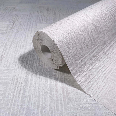 82549 Embossed white cross lines faux plaster patchwork textured geo modern wallpaper
