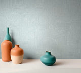 82551 Naomi Geometric Stripes Blue Wallpaper 