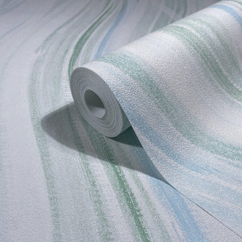 82553 Oriana Graphically Blue Green White Wallpaper