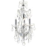 8311P12C-3 Maria Theresa 4 Light Up Mini Chandelier With Chrome Finish