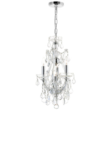 8311P12C-3 Maria Theresa 4 Light Up Mini Chandelier With Chrome Finish